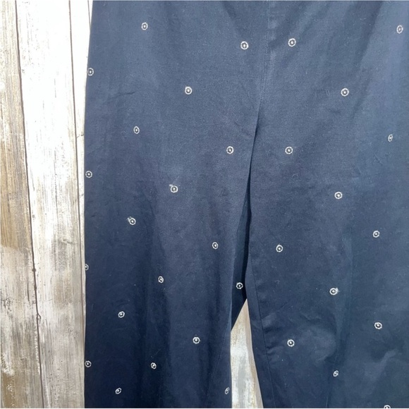 Talbots Black Embroidered Dot Cotton Vintage Pants - Picture 3 of 5